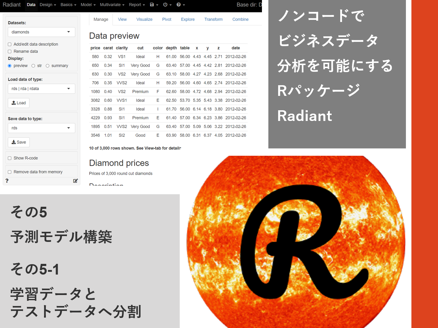 ノンコードでビジネスデータ分析を可能にするrパッケージradiantその4 1 Radiantでeda グラフ作成 セールスアナリティクス